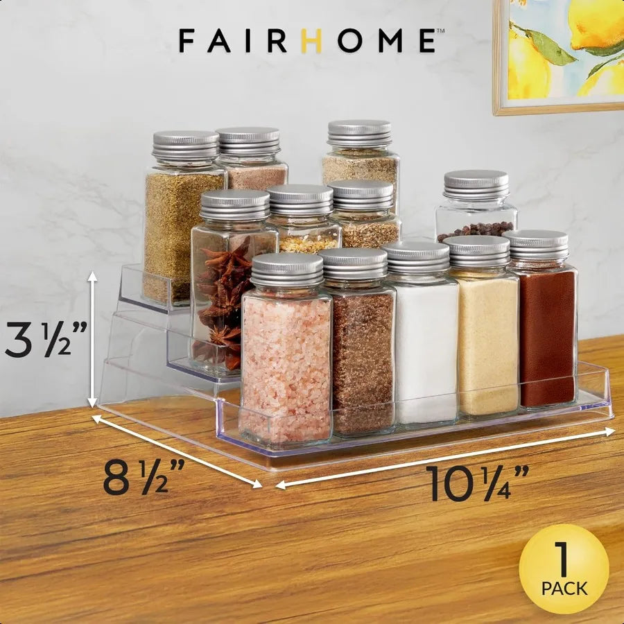 3 Tier Spice Rack Organizer Clear Storage Shelf for Kitchen Bathroom Bedroom and Office Home Storage and Organization