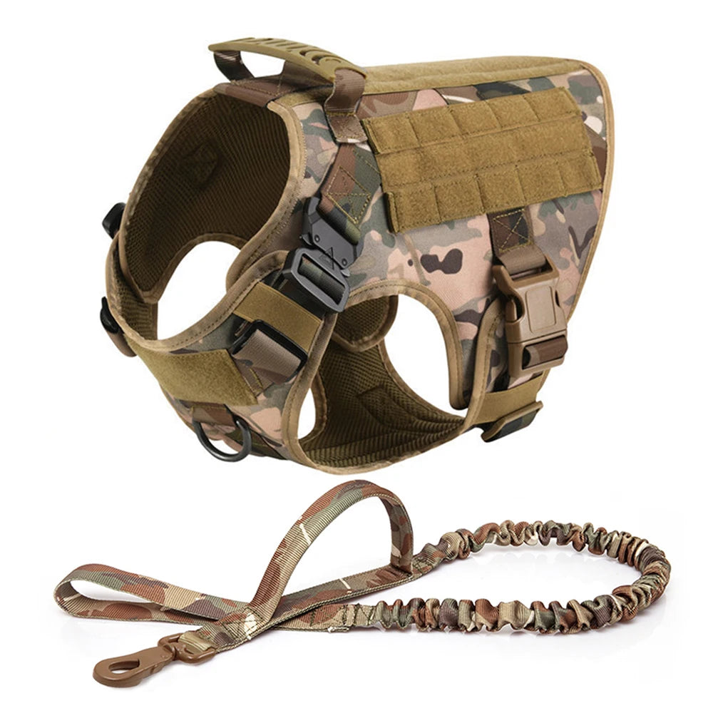 Large Dog Harness and Leash Set for German Shepherd and Malinois Training Walking Vest for Medium and Large Dogs