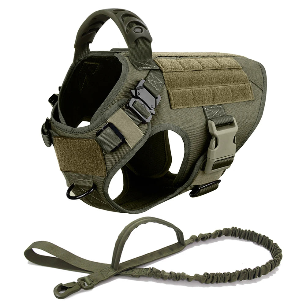 Large Dog Harness and Leash Set for German Shepherd and Malinois Training Walking Vest for Medium and Large Dogs