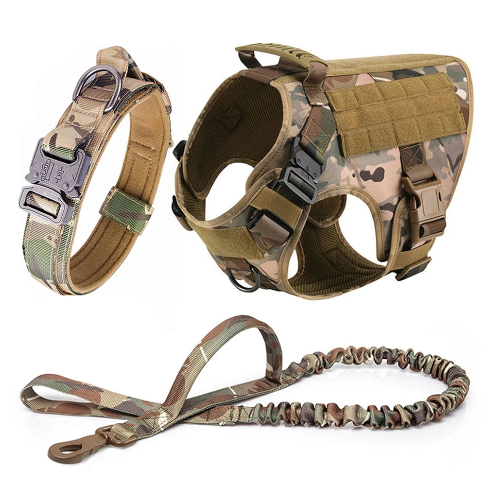 Large Dog Harness and Leash Set for German Shepherd and Malinois Training Walking Vest for Medium and Large Dogs