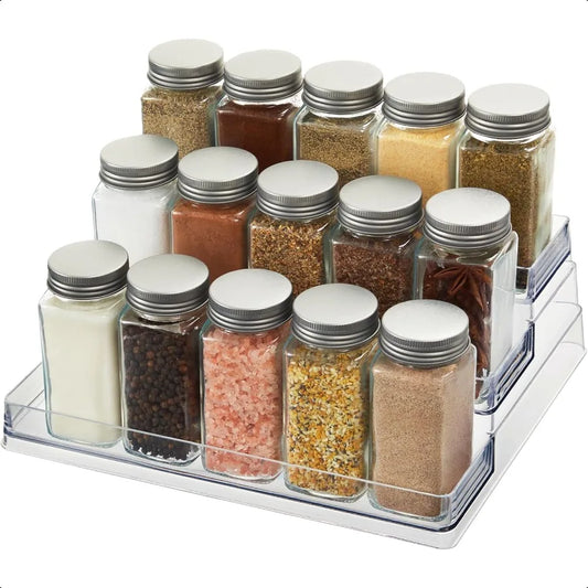 3 Tier Spice Rack Organizer Clear Storage Shelf for Kitchen Bathroom Bedroom and Office Home Storage and Organization