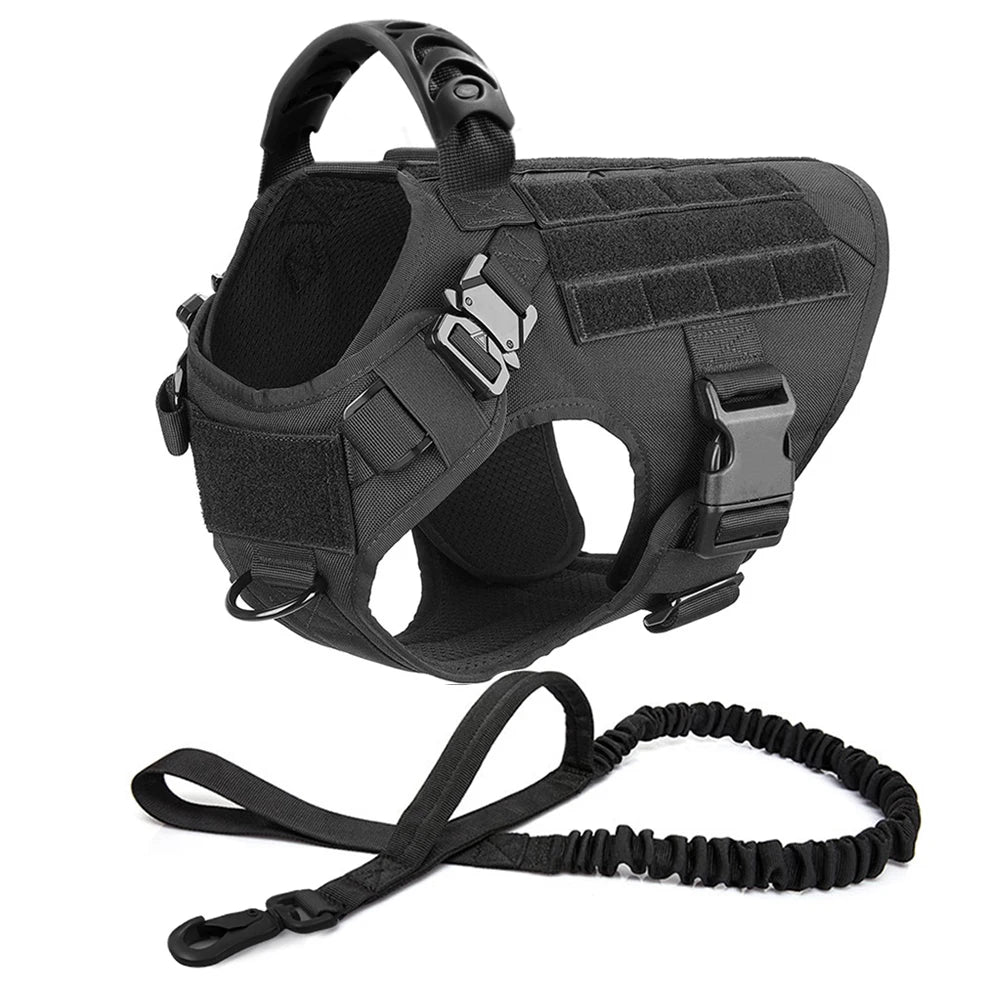 Large Dog Harness and Leash Set for German Shepherd and Malinois Training Walking Vest for Medium and Large Dogs