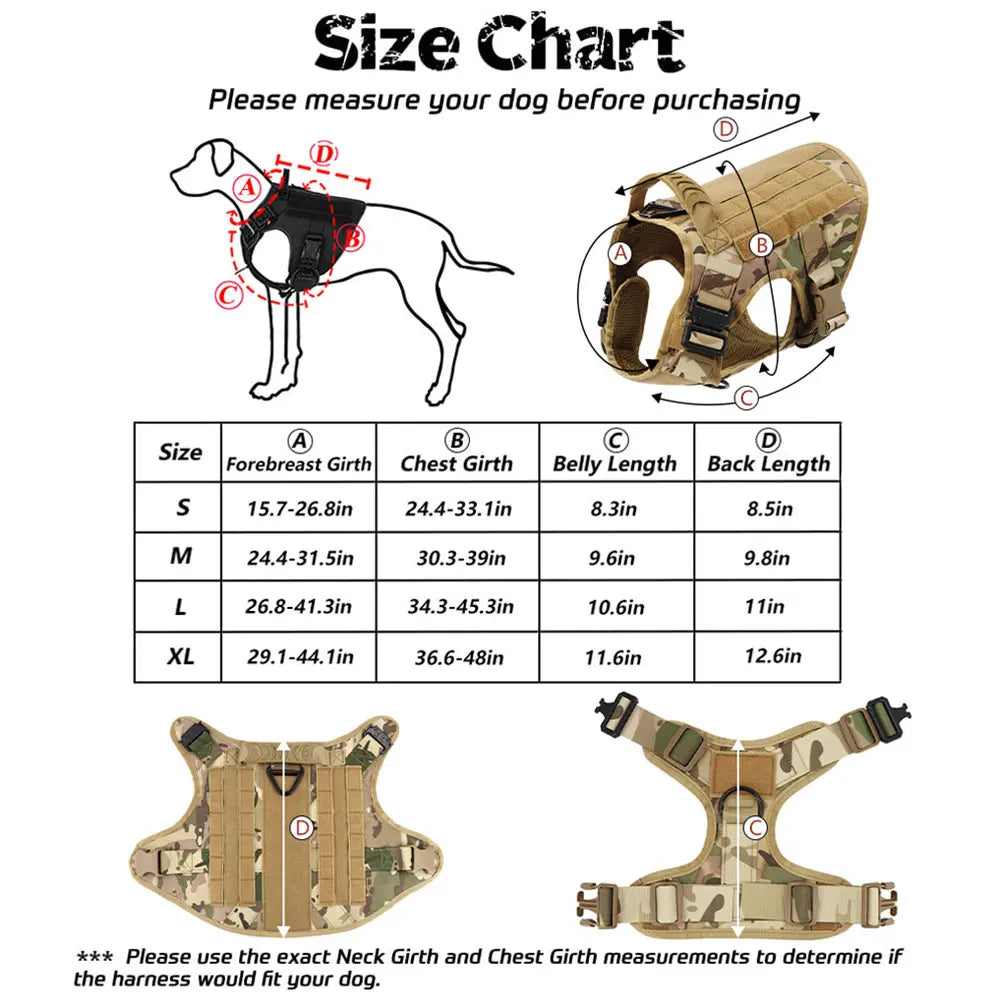 Large Dog Harness and Leash Set for German Shepherd and Malinois Training Walking Vest for Medium and Large Dogs