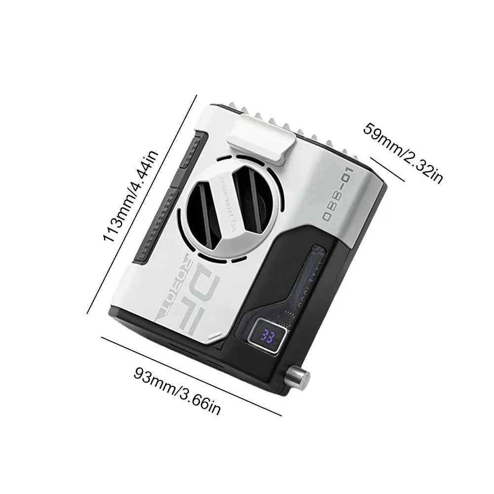 Portable Waist Fan Rechargeable Wearable Neck Fan Hands-Free Clip On Body Fan with LED Lights