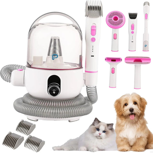 Pet Grooming Vacuum Dog Hair Vacuum Groomer Multi Functional Pet Grooming Kit for Dogs Cats and More