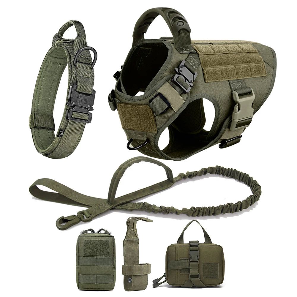Large Dog Harness and Leash Set for German Shepherd and Malinois Training Walking Vest for Medium and Large Dogs