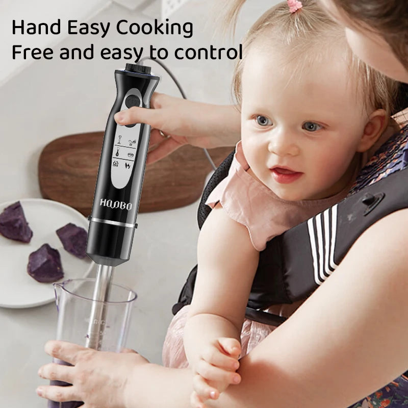 Hand Blender Immersion Blender with 2 Mixing Speeds Electric Handheld Blender Portable Stick Mixer with Stainless Steel Blades