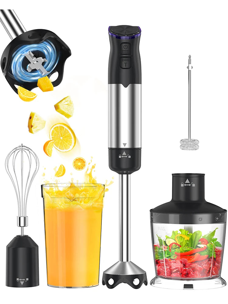 1000 Watt Handheld Electric Immersion Blender 5 in 1 Kitchen Hand Blender for Soups Smoothies Purees and Baby Food