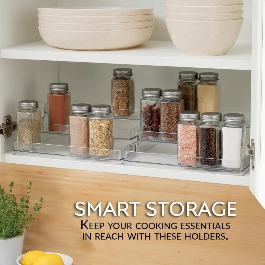 3 Tier Spice Rack Organizer Clear Storage Shelf for Kitchen Bathroom Bedroom and Office Home Storage and Organization