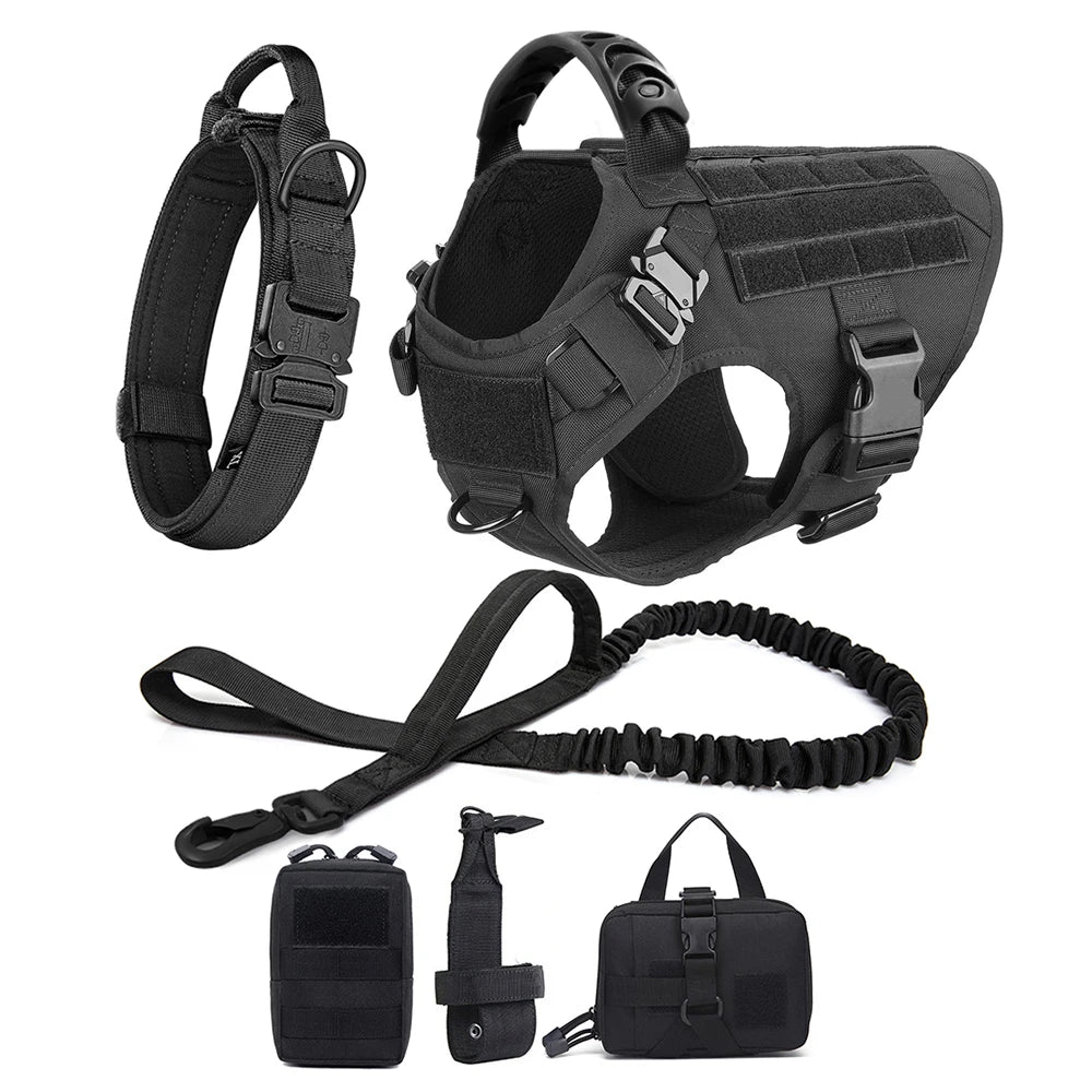 Large Dog Harness and Leash Set for German Shepherd and Malinois Training Walking Vest for Medium and Large Dogs