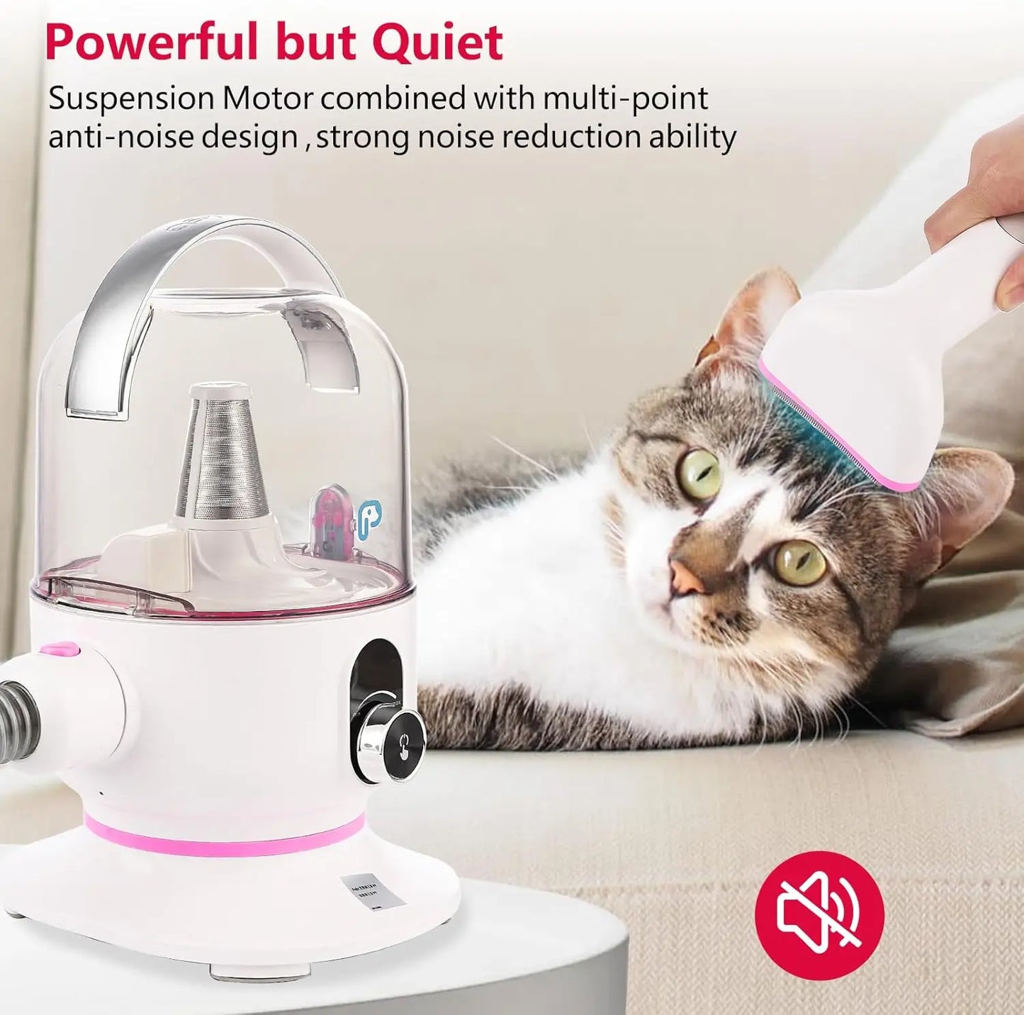 Pet Grooming Vacuum Dog Hair Vacuum Groomer Multi Functional Pet Grooming Kit for Dogs Cats and More
