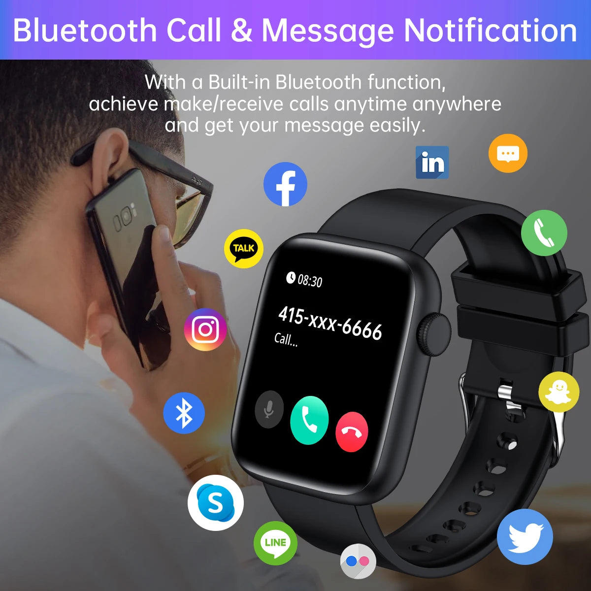Mart Smart Watch with 1.9 Inch Full Touch Screen for Android and iOS Phones 123 Sport Modes Voice Assistant Fitness Tracker