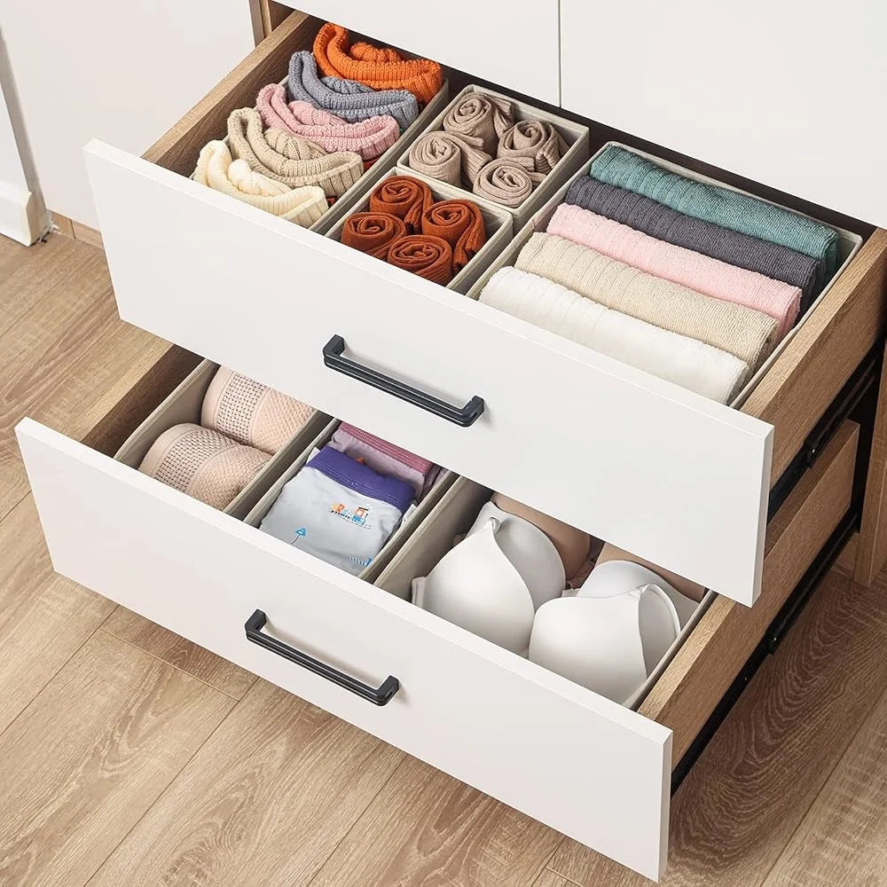 6 Pack Foldable Drawer Organizers for Clothes Dresser Storage Bins Ideal for Socks Underwear Towels and Baby Products