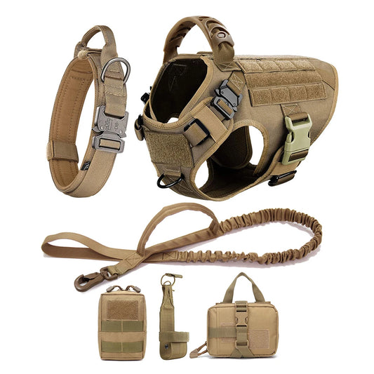 Large Dog Harness and Leash Set for German Shepherd and Malinois Training Walking Vest for Medium and Large Dogs